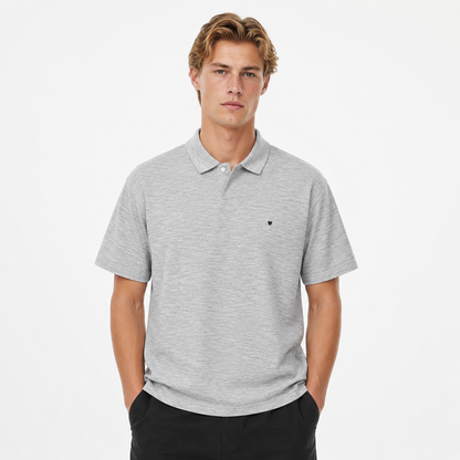 Polo T-skjorte til Herre – Kortermet Pikéskjorte med Brodert Logo – Hvit
