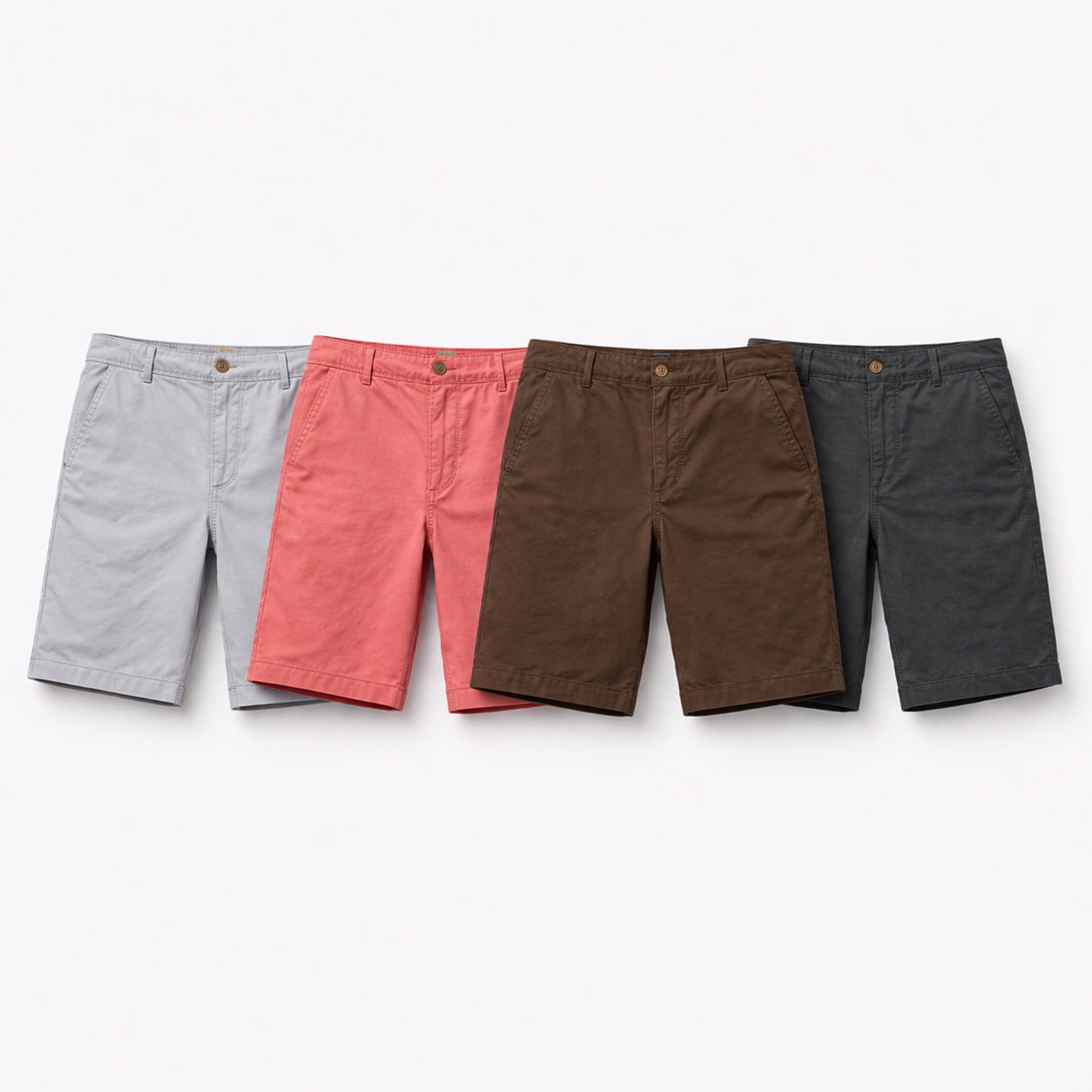 Herreshorts i 100% Bomull – Ensfargede, Komfortable og Stilrene til Sommer, Fritid og Casual Business Pakke