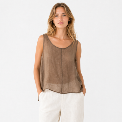 Singlet i Bomull &amp; Lin til Dame – Vintage Stil &amp; Sommer Basic