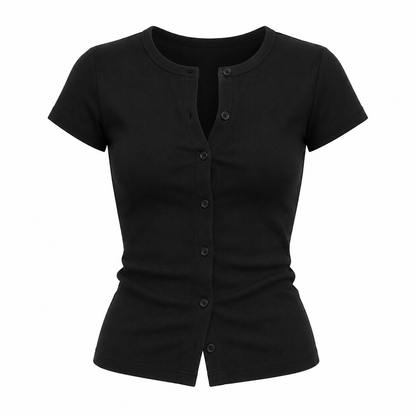 Kortermet T-skjorte til Dame – Slim Fit med Rund Hals for Hverdag og Sommer