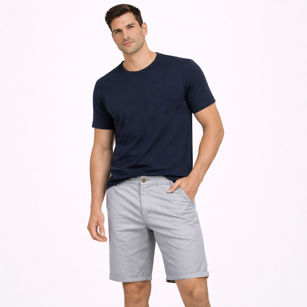 Herreshorts i 100% Bomull – Ensfargede, Komfortable og Stilrene til Sommer, Fritid og Casual Business
