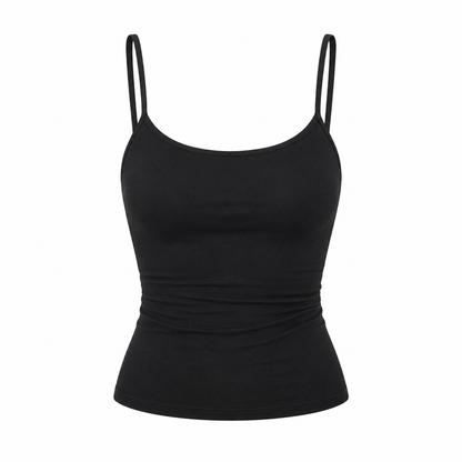 Ensfarget Crop Top til Dame – Enkel Spagettistropp Topp for Sommeren