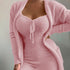 Loungewear dame plysjsett rosa