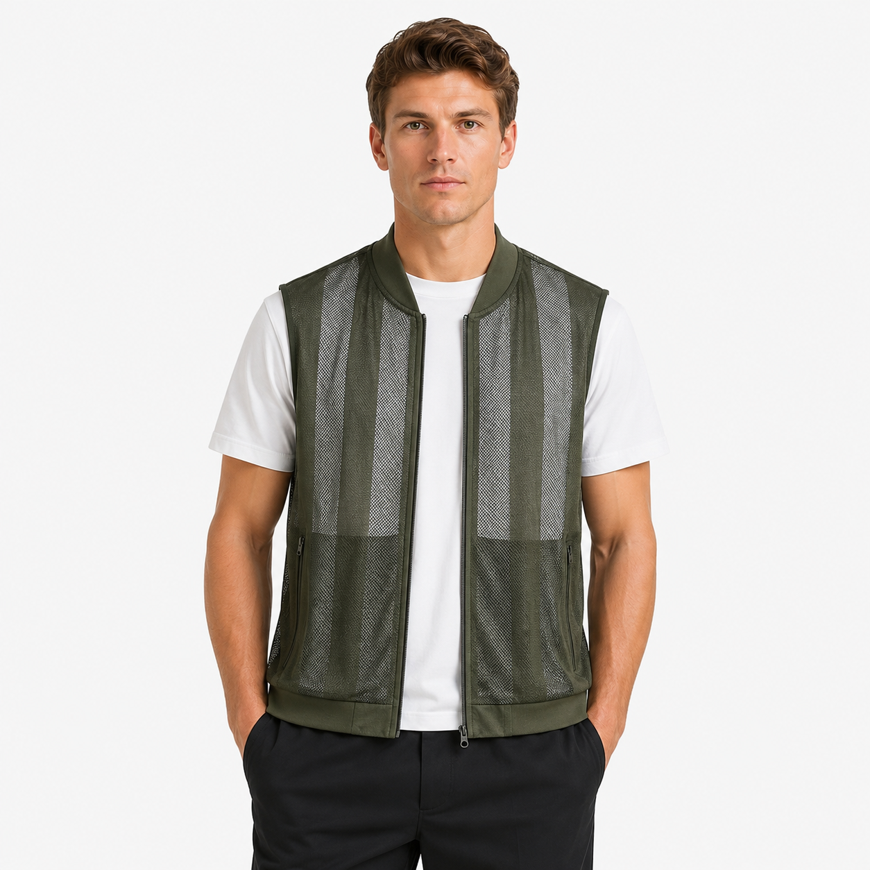 Lett Mesh Vest til Herre – Pustende Outdoor Vest med Flere Lommer