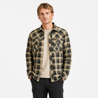 Rutete Skjorte til Herre – Langermet Bomull i Retro Outdoor Stil