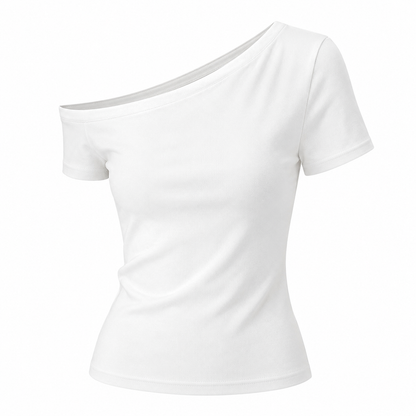 Off-Shoulder Topp til Dame – Slim Fit Koreansk Sommertopp