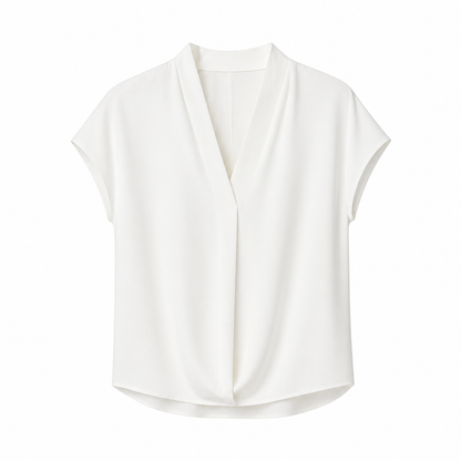 V-hals T-skjorte til Dame – Stretch &amp; Minimalistisk Design