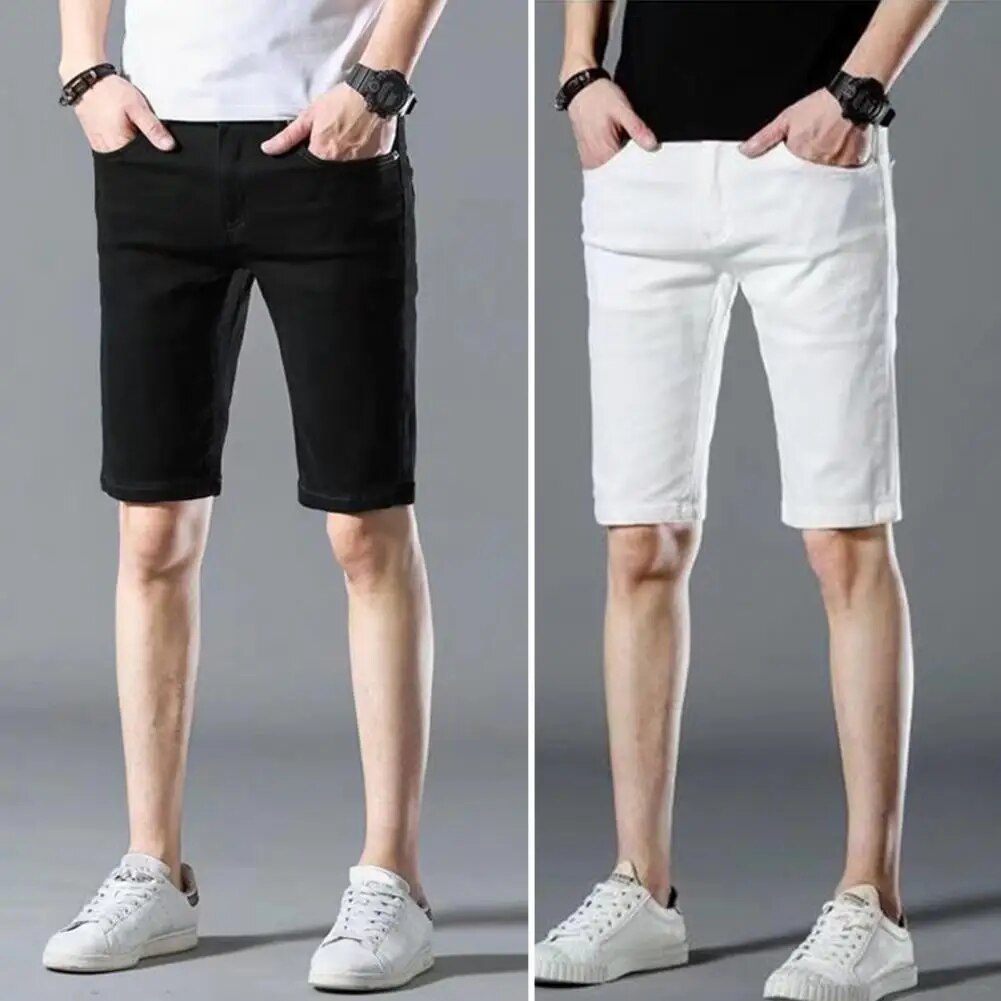 Slim Straight Denim Shorts for menn
