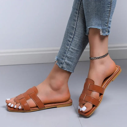 Flate sandaler med myk såle til dame
