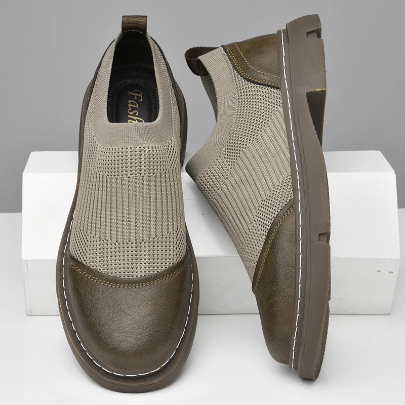 Komfortable slip-on-loafers med netting
