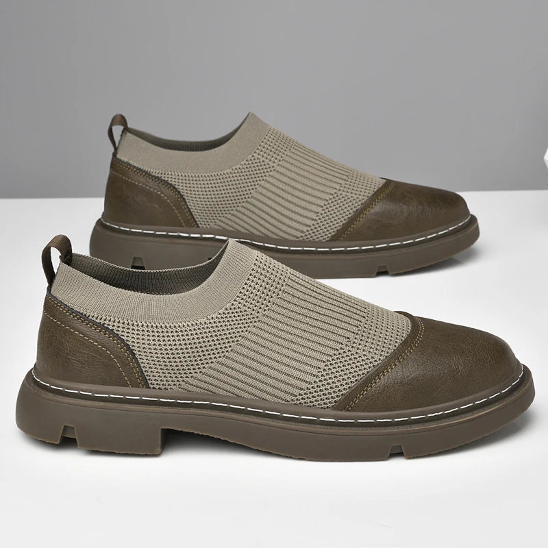 Komfortable slip-on-loafers med netting