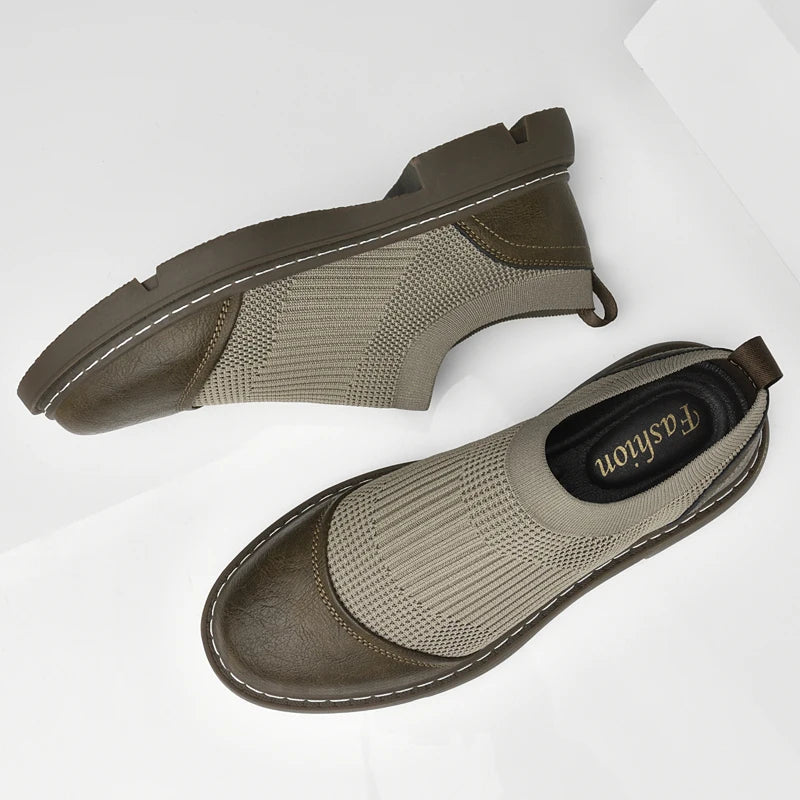 Komfortable slip-on-loafers med netting