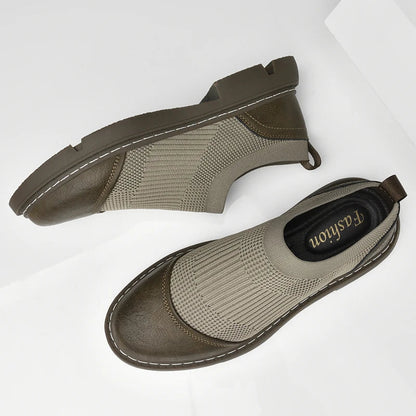 Komfortable slip-on-loafers med netting