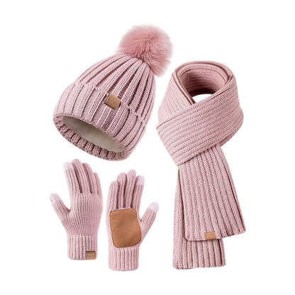 Lue og skjerf sett rosa