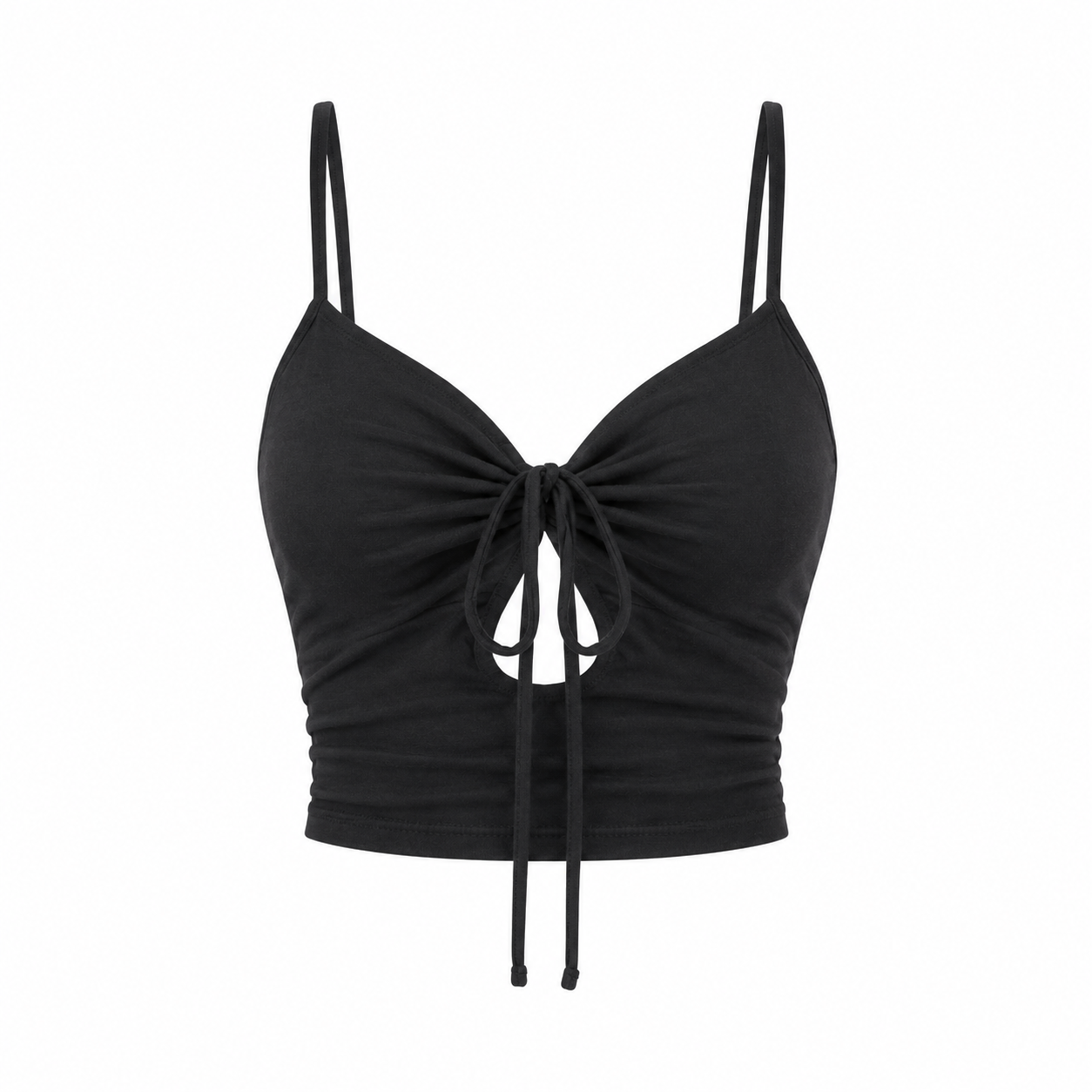 Plissert Crop Top til Dame – Sommertopp med Knytedetaljer og Feminin Passform
