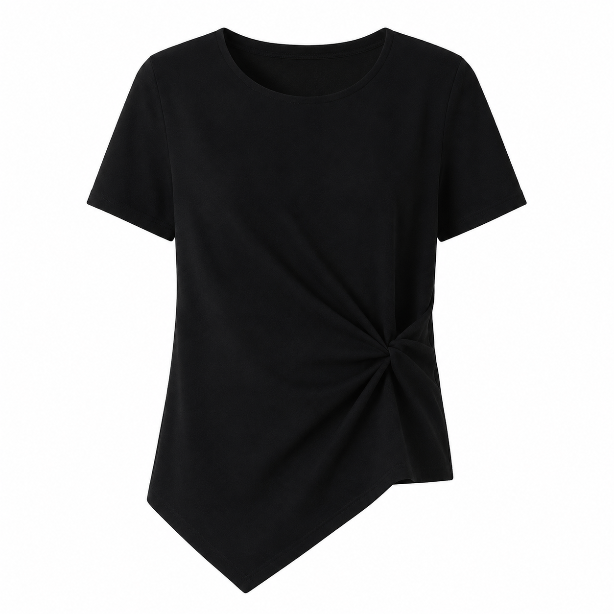 Asymmetrisk Bomulls T-skjorte til Dame – Slim Fit Sommertopp i 100 % Bomull