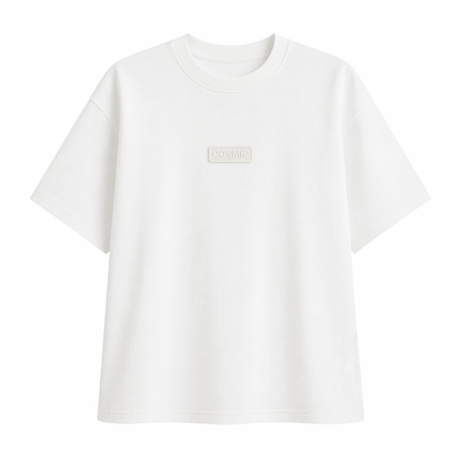 Bomulls T-skjorte til Dame – Løs Passform med Drop Shoulder &amp; Diskré Print