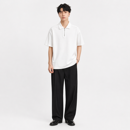 Kraftig Polo T-skjorte til Herre – Half-Zip &amp; 210g Premium Kvalitet