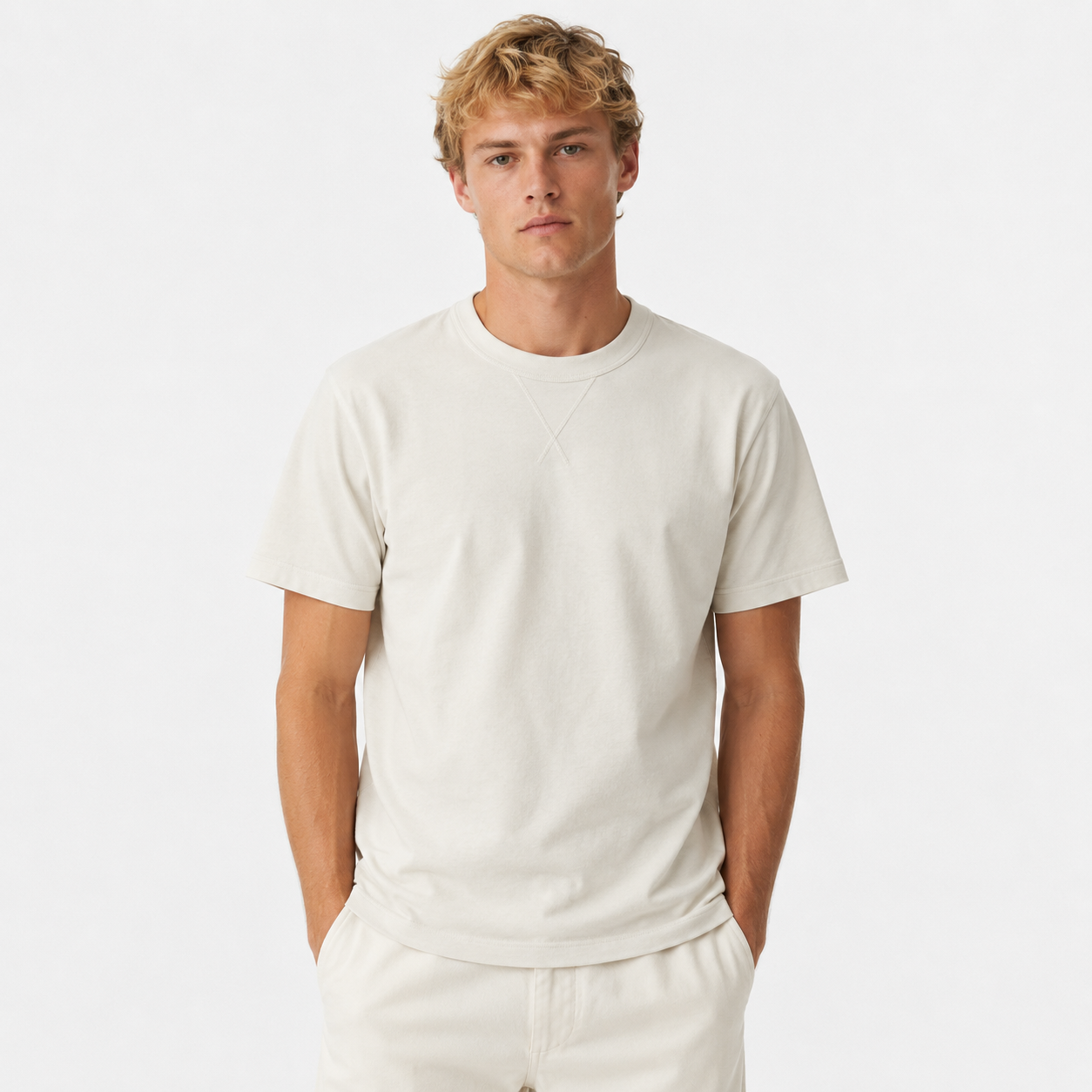 Heavyweight Slub Cotton T-skjorte til Herre – 300g Amekaji Tubular Tee