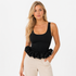 Bomulls Crop Top til Dame – Figurnær Ermeløs Sommertopp – Svart