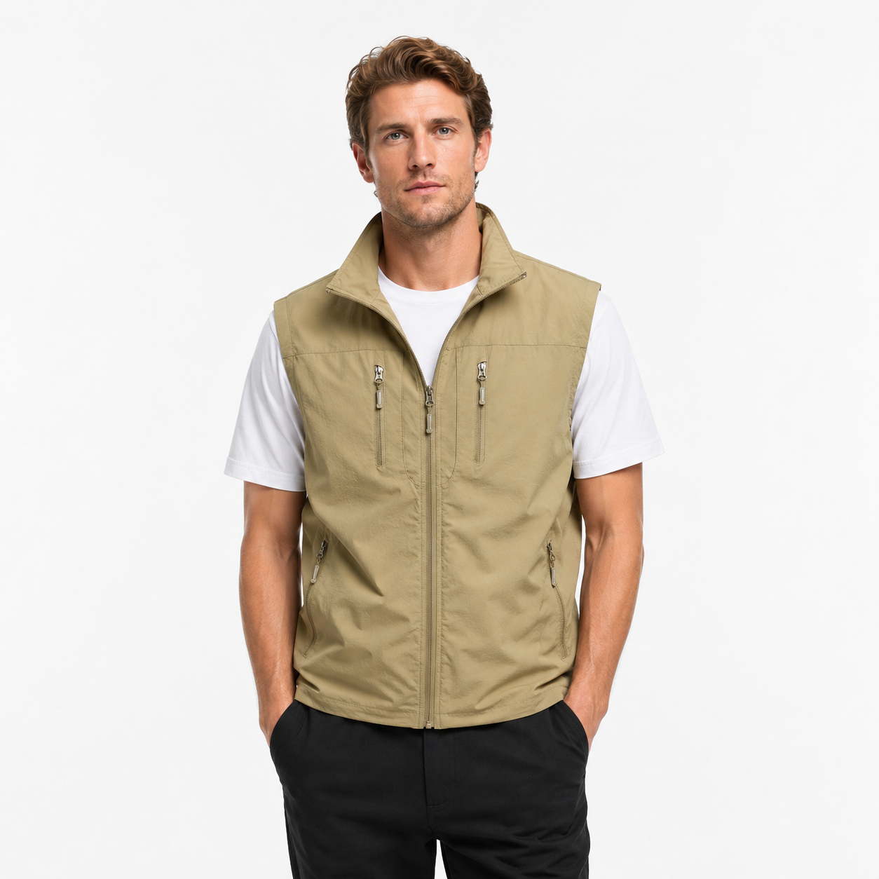 Outdoor Fiske- og Turvest til Herre – Mesh Vest med Flere Lommer
