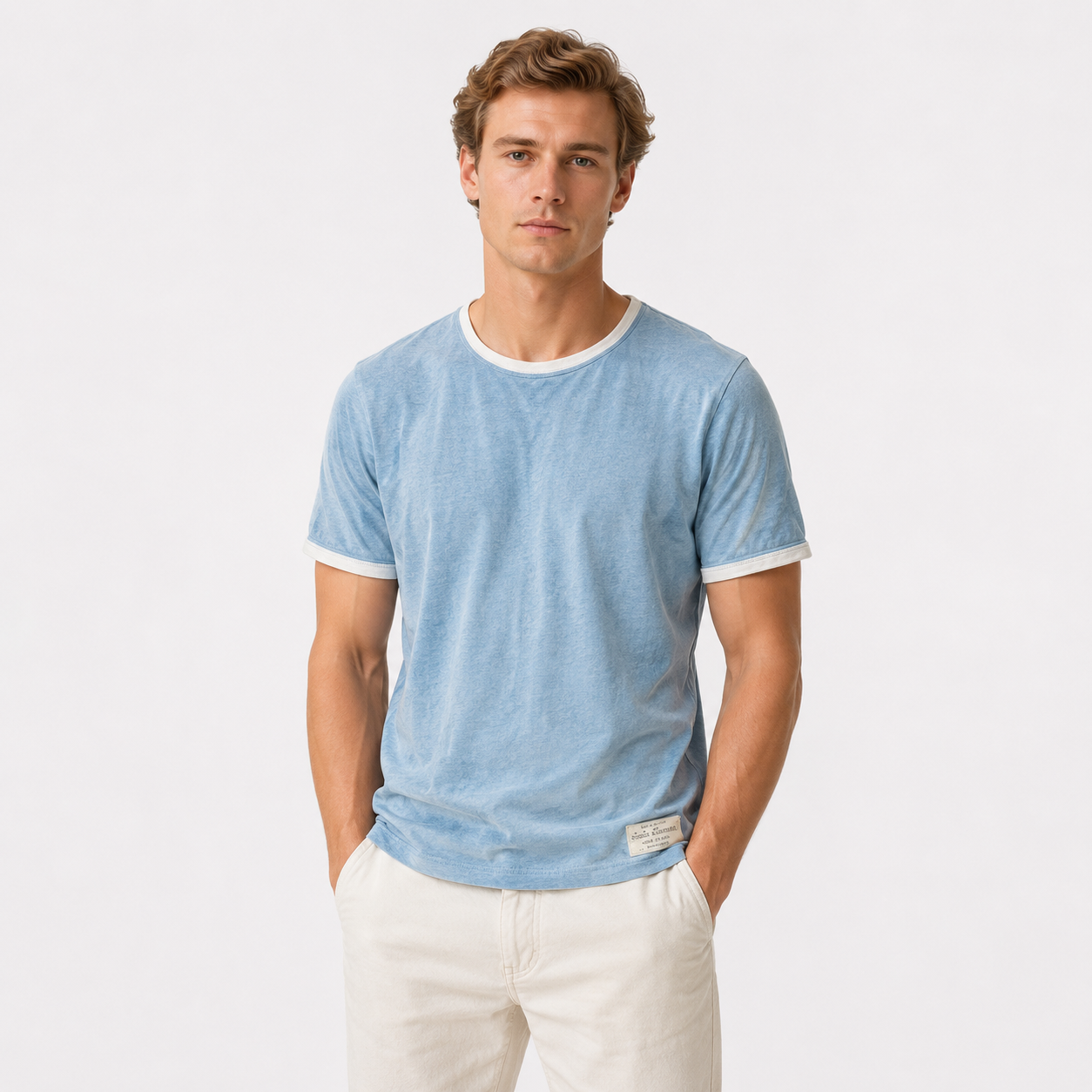 Japansk-Inspirert T-skjorte til Herre – Myk Bambus- og Bomulls T-skjorte for Sommer