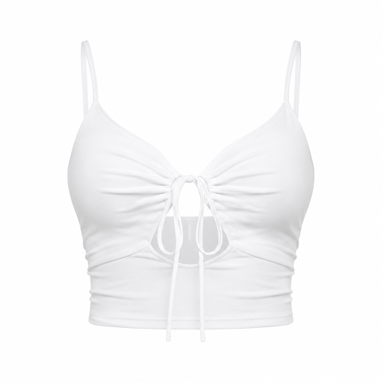 Plissert Crop Top til Dame – Sommertopp med Knytedetaljer og Feminin Passform
