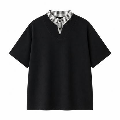 Dobbel-Lag T-skjorte til Herre – Trendy 2-i-1 Design i Koreansk Stil