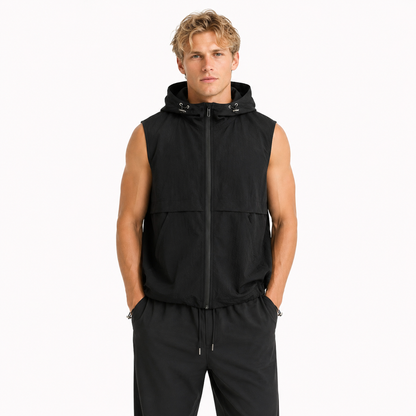 Ermeløs Vest med Hette til Herre – Casual Utility Vest for Fritid og Outdoor