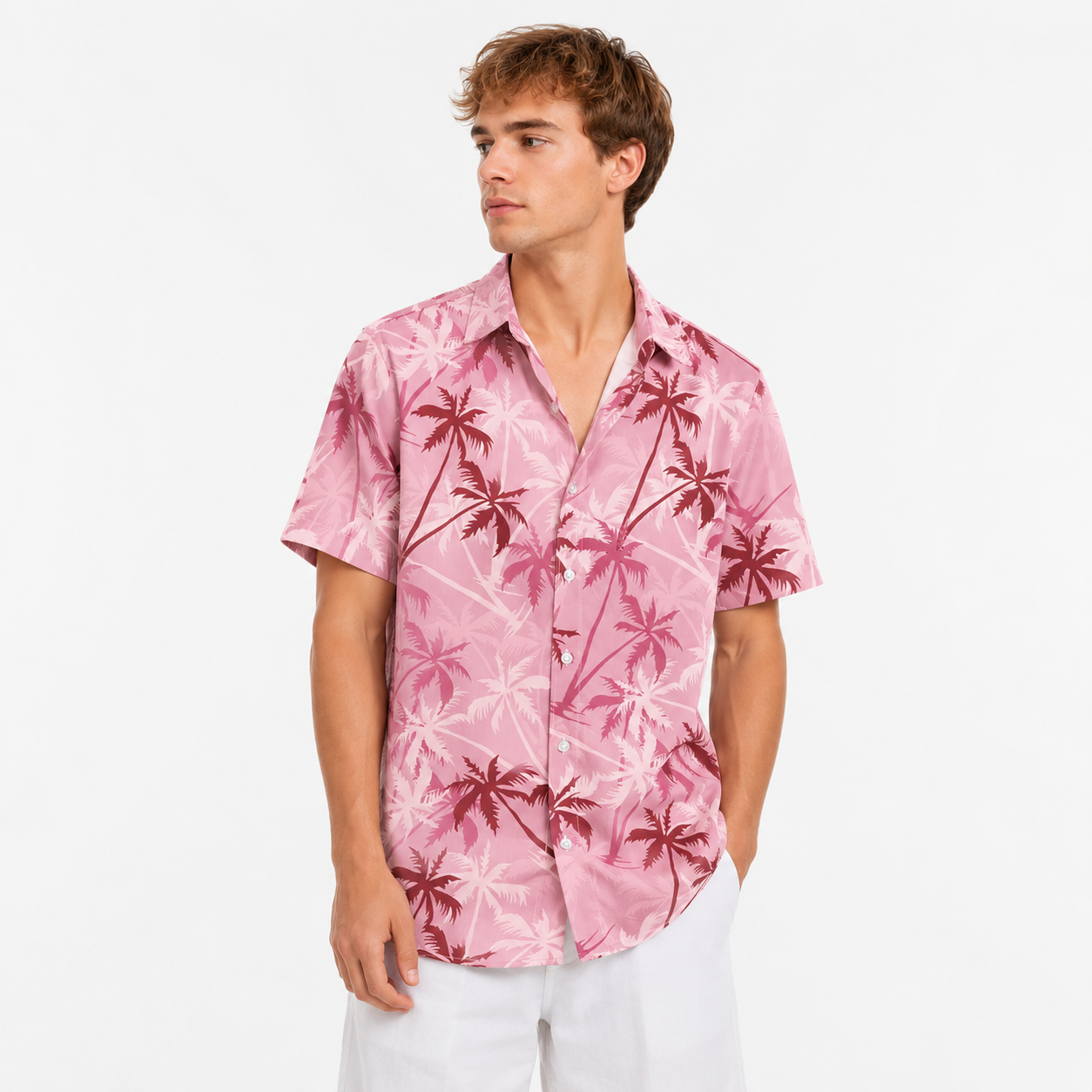 Hawaiiskjorte til Herre – Aloha Sommertopp med Palmetreprint