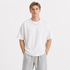 Oversized T-skjorte til Herre – Kortermet T-skjorte med Brodert Fiskemotiv – Hvit