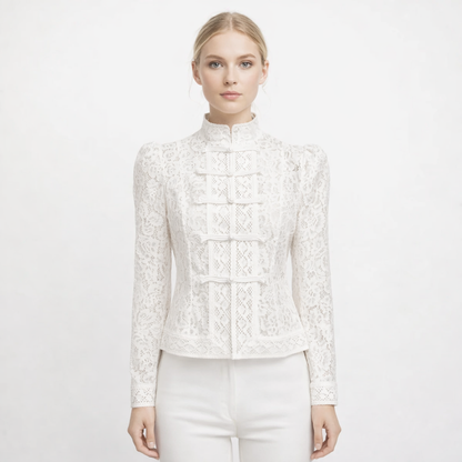 Elegant Blondebluse til Dame – Lett, Gjennomsiktig &amp; Perfekt for Sommeren
