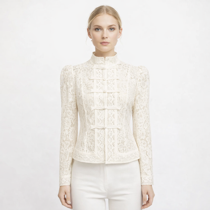Elegant Blondebluse til Dame – Lett, Gjennomsiktig &amp; Perfekt for Sommeren