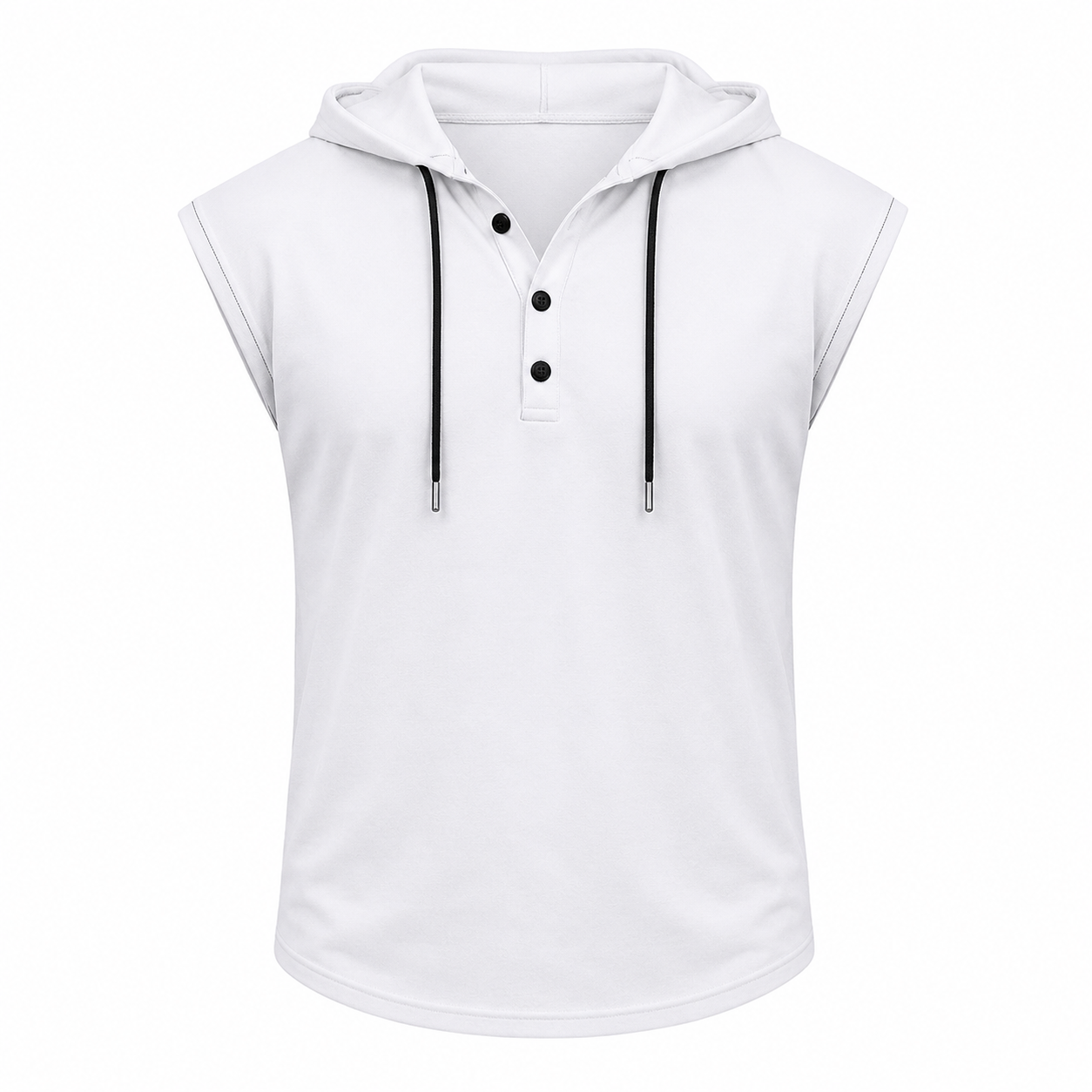 Ermeløs Hettevest til Herre – Sporty Tank Top med Snøring