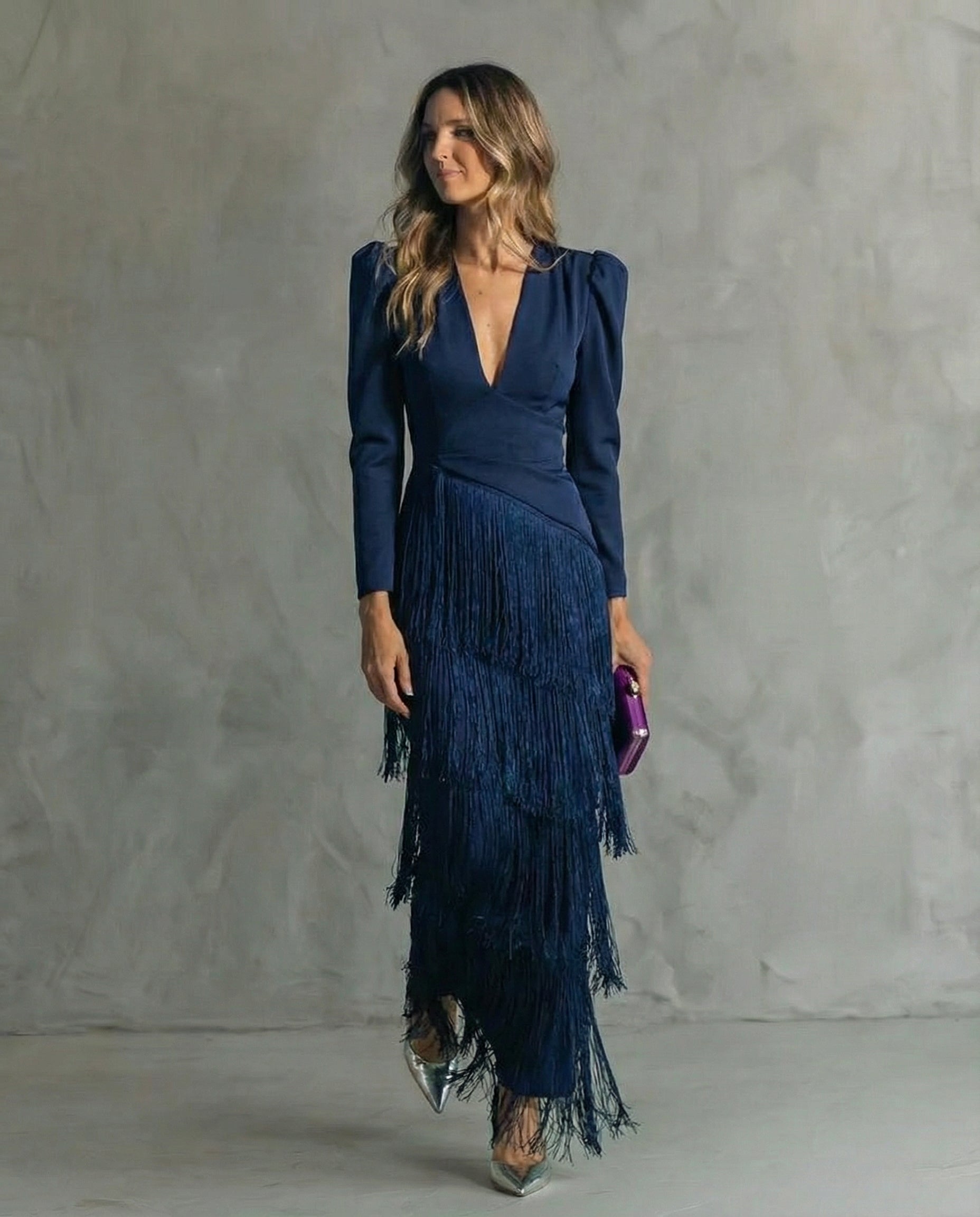 Kristin | Elegant Frynse Maxi Kjole