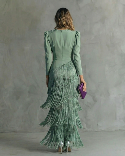 Kristin | Elegant Frynse Maxi Kjole