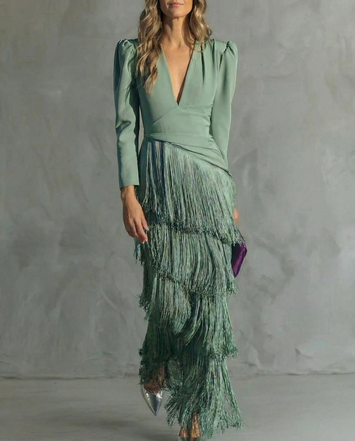 Kristin | Elegant Frynse Maxi Kjole