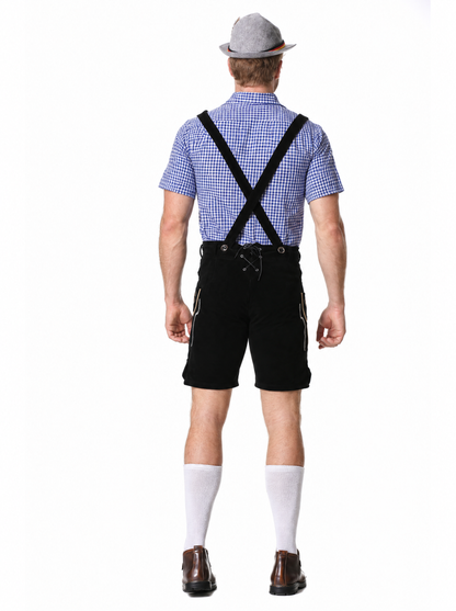 Oktoberfest kostyme herre med lederhosen-shorts og seler – bilde 5