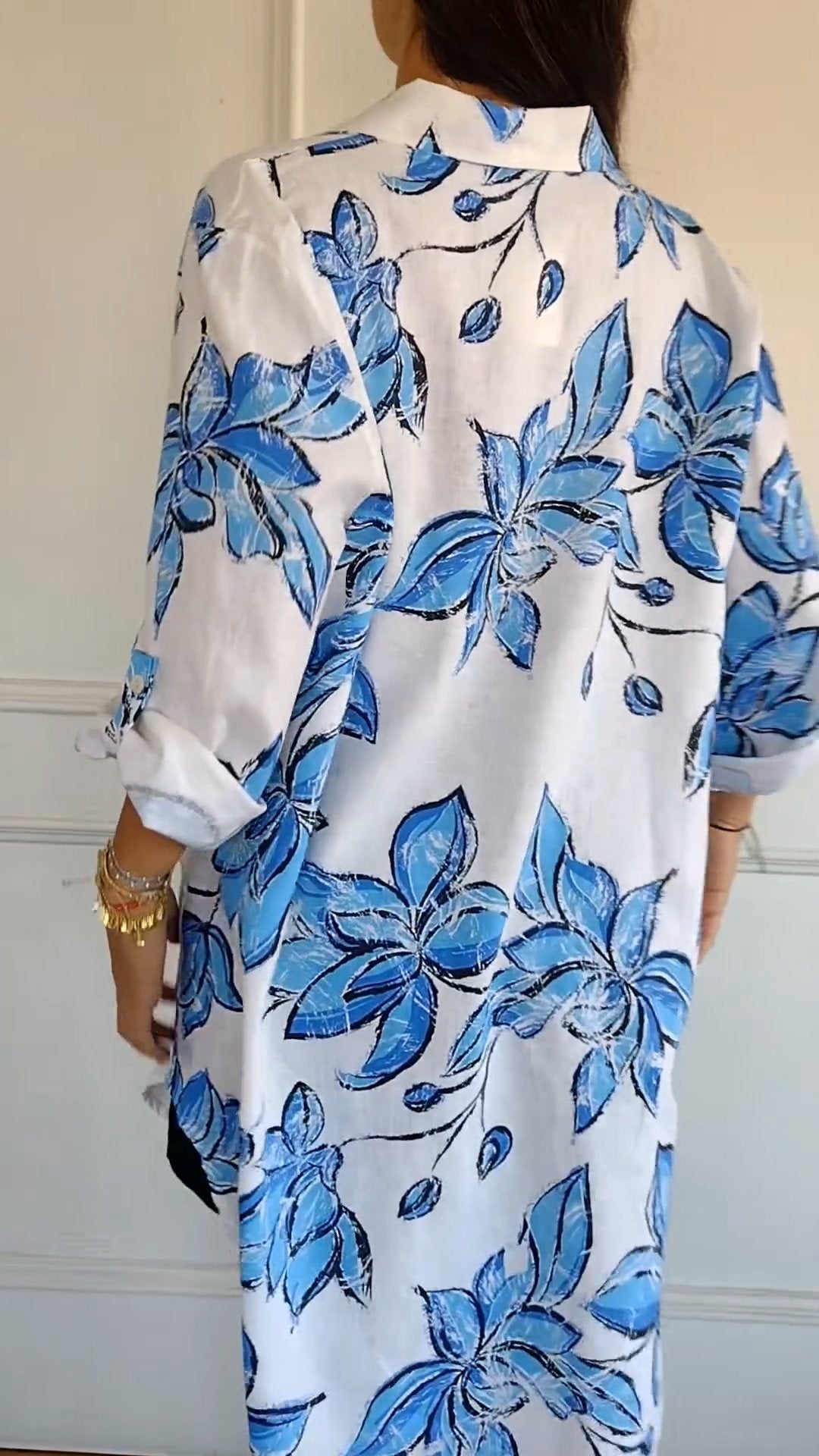 Emma | Elegant skjortekjole med trykk