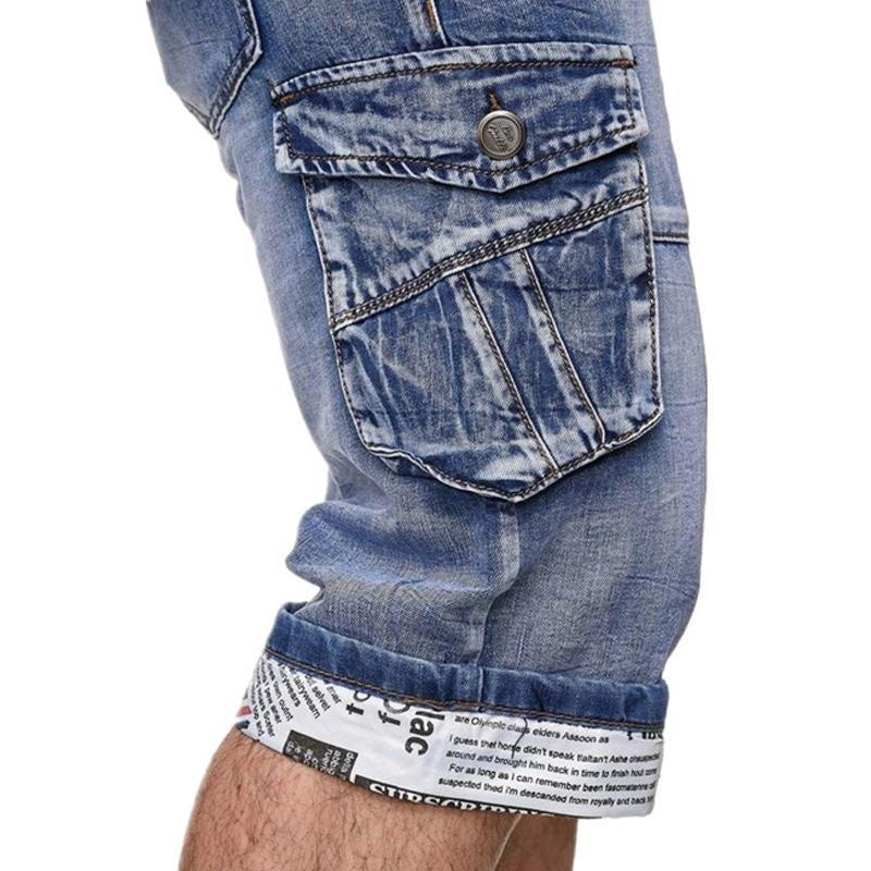 Cargobukse i denim