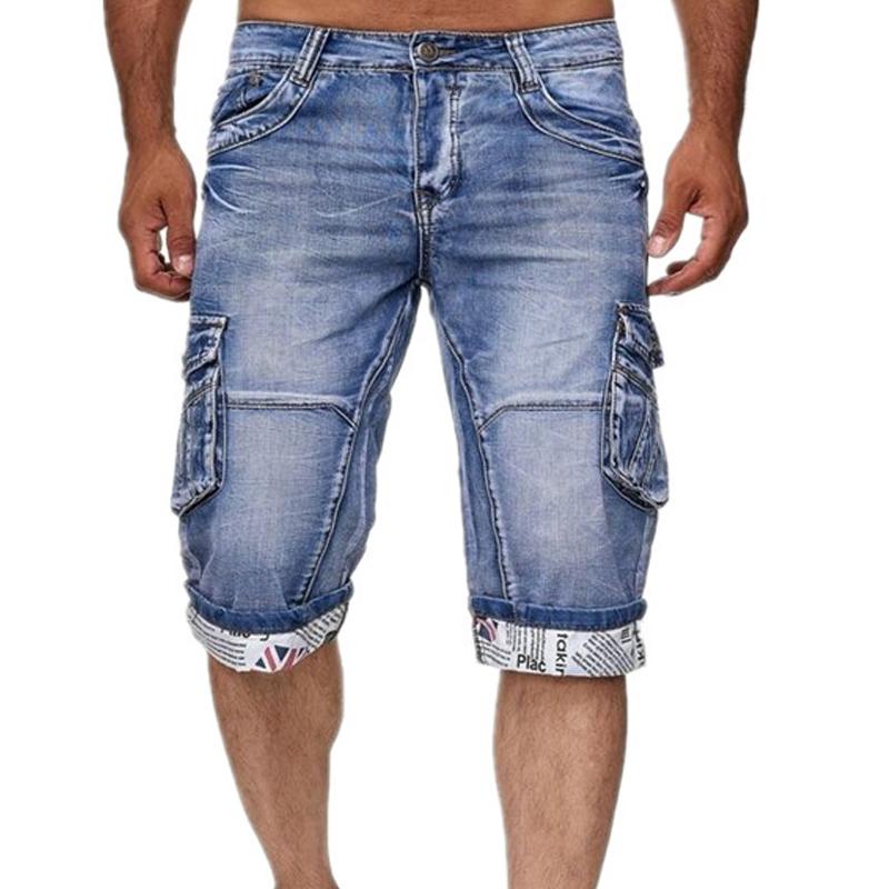 Cargobukse i denim