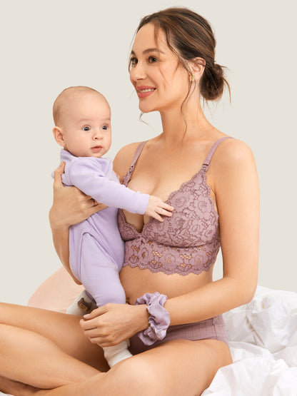 Ammebh i blonde med dyp V-hals – ammebralette uten bøyle
