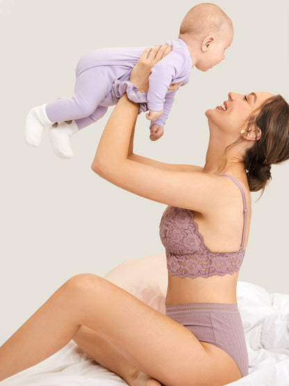 Ammebh i blonde med dyp V-hals – ammebralette uten bøyle