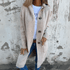 Klaerigo | Lang elegant damecardigan – Beige