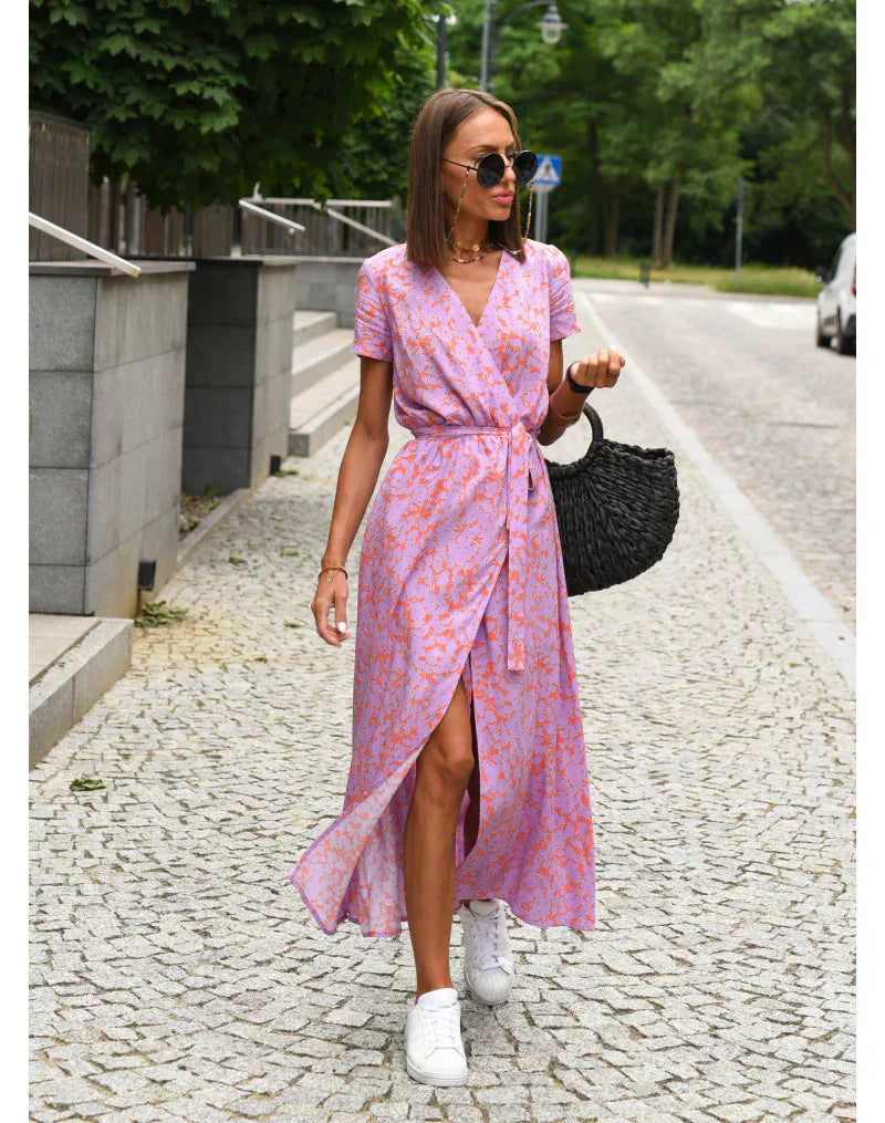 Livia | Fargerik Kjole med Print