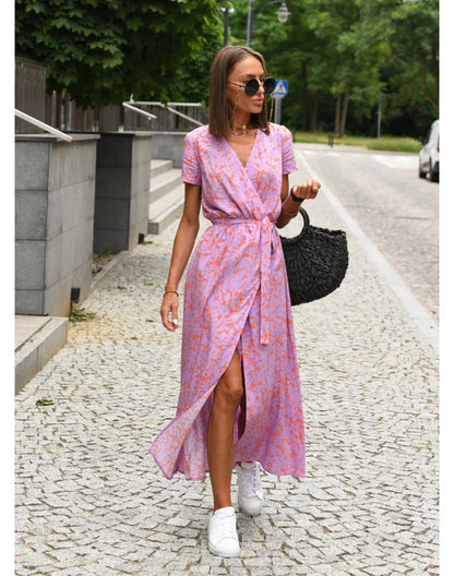 Livia | Fargerik Kjole med Print