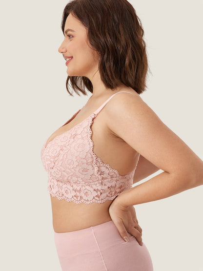 Ammebh i blonde med ekstra dekning – ammebralette med dyp V-hals
