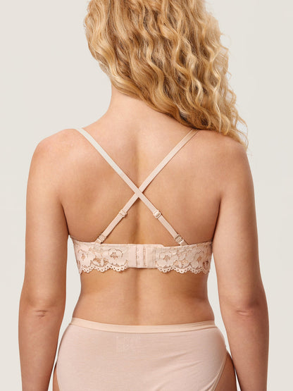 Ammebh i blonde med ekstra dekning – ammebralette med dyp V-hals