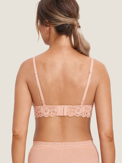 Ammebh i blonde med ekstra dekning – ammebralette med dyp V-hals