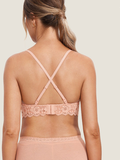 Ammebh i blonde med ekstra dekning – ammebralette med dyp V-hals